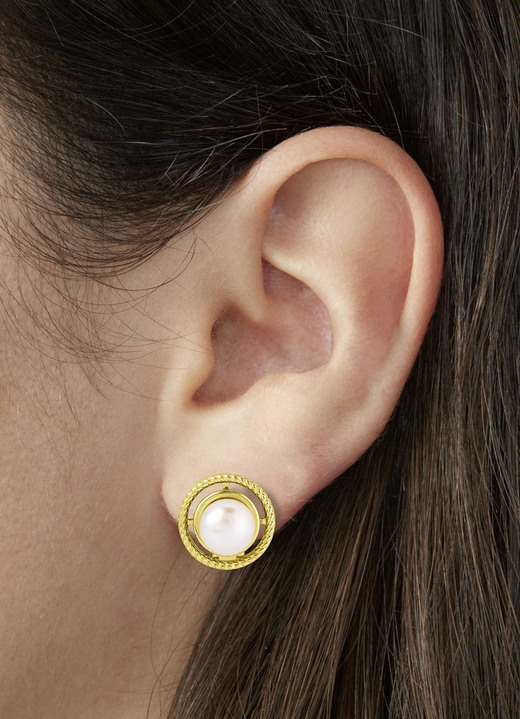 Ohrschmuck - Ohrclips mit Süßwasser-Zuchtperlen und Clipverschluss, in Farbe  Ansicht 3