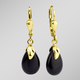 - Ohringe aus Gold 375/- fein mit Onyx, beh., in Farbe  – Ansicht 1