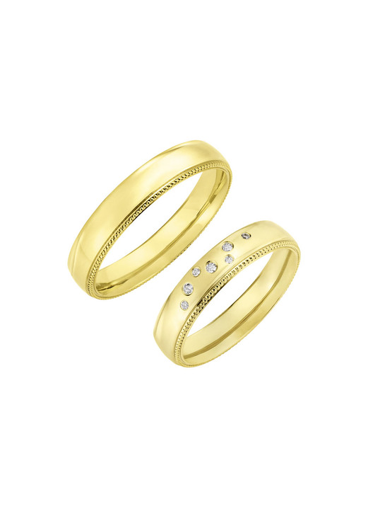 mit Diamant - Trauring aus hochwertigem Gold, in Größe 160 bis 240, in Farbe  Ansicht 4