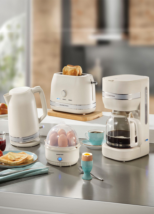 Küchengeräte-Serien - Frühstücksserie in modernem Design, in Farbe CREME, in Ausführung Eierkocher Ansicht 2