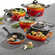 Töpfe, Pfannen & Bräter - STONELINE® Kochtopf-Set, 15-teilig – Farbe ORANGE – Ansicht 1 Töpfe, Pfannen & Bräter - STONELINE® Kochtopf-Set, 15-teilig, in Farbe CREME – Farbe ORANGE – Ansicht 1