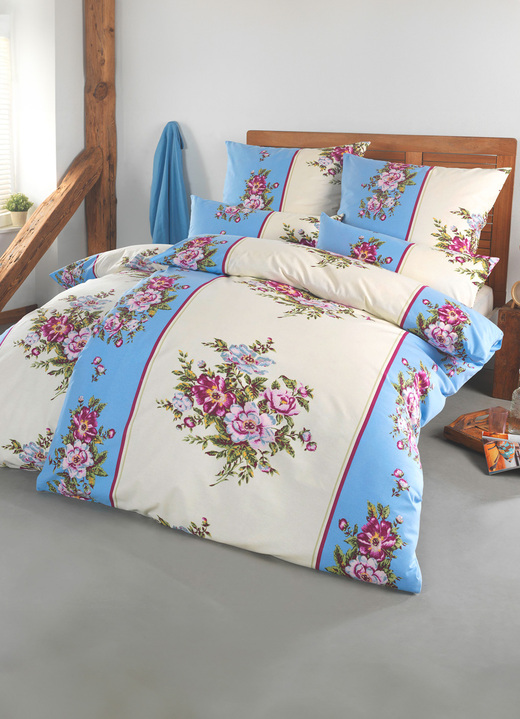 Bettwäschegarnituren - Bettwäsche-Garnitur in Flausch-Biber-Qualität, in Größe 111 (40/80 cm + 135/200 cm) bis 115 (80/80 cm + 155/220 cm), in Farbe NATUR Ansicht 3