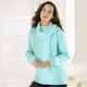 Pullover - Pullover mit Schal in weicher Qualität, in Größe L(44/46) bis XS(32/34), in Farbe BEERE – Farbe EISBLAU – Ansicht 2