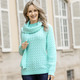 Pullover - Pullover mit Schal in weicher Qualität, in Größe L(44/46) bis XS(32/34), in Farbe BEERE – Farbe EISBLAU – Ansicht 5