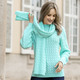 Pullover - Pullover mit Schal in weicher Qualität, in Größe L(44/46) bis XS(32/34), in Farbe BEERE – Farbe EISBLAU – Ansicht 3
