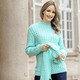 Pullover - Pullover mit Schal in weicher Qualität – Farbe EISBLAU – Ansicht 4 Pullover - Pullover mit Schal in weicher Qualität, in Größe L(44/46) bis XS(32/34), in Farbe BEERE – Farbe EISBLAU – Ansicht 4