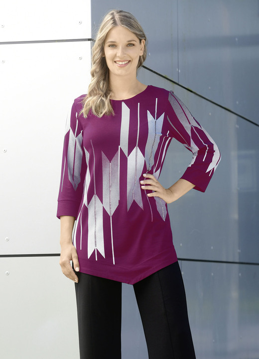 Shirts - Shirt mit Kontrastdruck, in Größe 038 bis 054, in Farbe MARINE-WEISS Ansicht 10