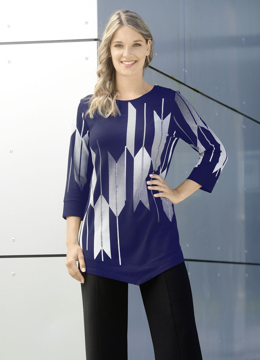 Shirts - Shirt mit Kontrastdruck Ansicht 10 Shirts - Shirt mit Kontrastdruck, in Größe 038 bis 054, in Farbe SCHWARZ-WEISS Ansicht 10