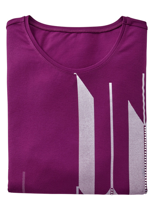 Shirts - Shirt mit Kontrastdruck, in Größe 038 bis 054, in Farbe FUCHSIA-WEISS Ansicht 2