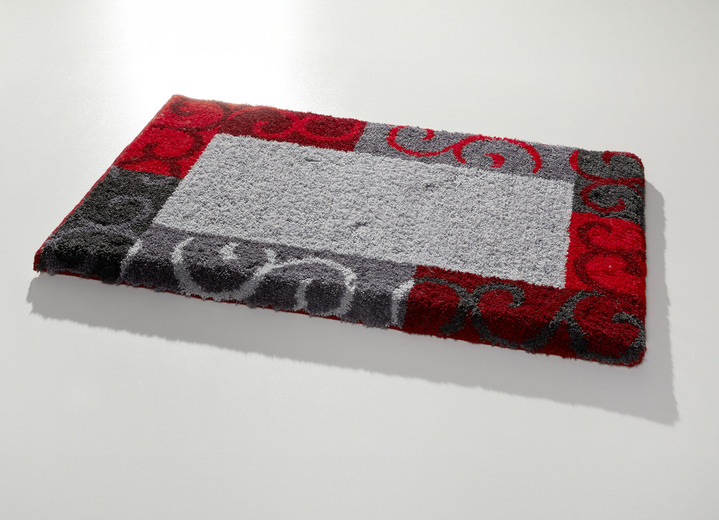 Badgarnituren - Badgarnitur in Supersoft-Qualität, in Größe 100 (Vorleger halbrund, 50/ 80 cm) bis 112 (WC-Deckelbezug, 47/ 50 cm), in Farbe GELB-GRAU Ansicht 5