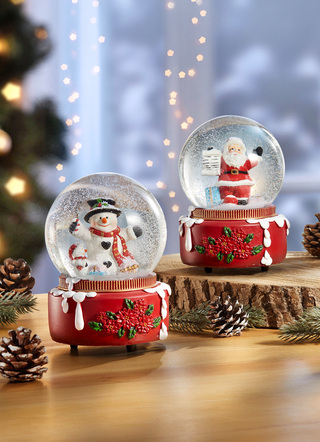Spieluhr als Schneekugel, 2er-Set