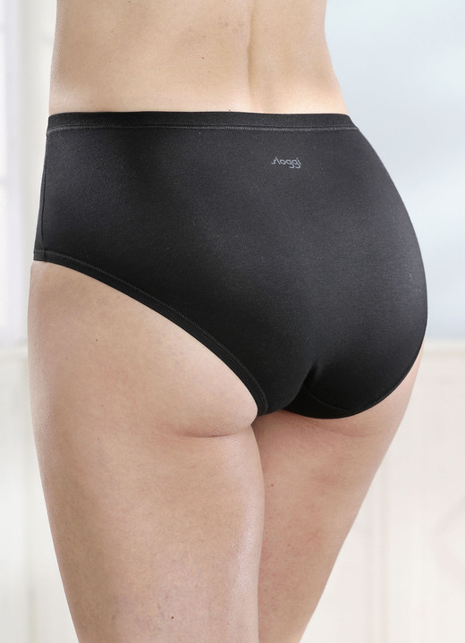 Slips - Sloggi Dreierpack Slips mit BIO-Baumwolle, in Größe L (44/46) bis XXL (52/54), in Farbe SCHWARZ Ansicht 1
