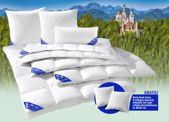 Bettwaren - Bettwarenprogramm Königlich Schlafen von Spessarttraum, in Größe 103 (Decke, 135/200 cm) bis 403 (4-teiliges Sparset mit 2 gratis Kuschelkissen), in Farbe WEISS, in Ausführung KISSEN