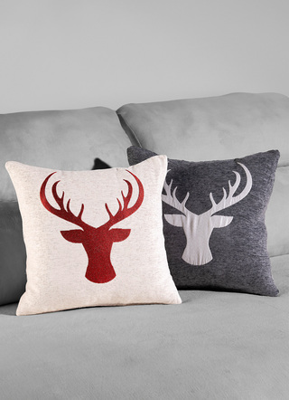 - Kissenbezug in Chenilleoptik, in Farbe ANTHRAZIT-GRAU