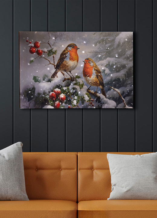Weihnachtliche Dekorationen - Batteriebetriebenes LED-Leinwandbild, in Farbe BUNT Ansicht 1
