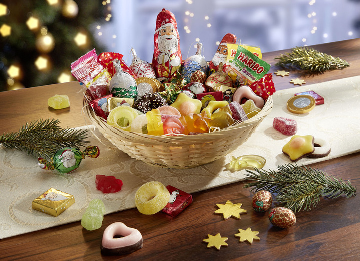 - Gefülltes Weihnachtskörbchen mit alkoholfreien Leckereien, in Farbe BUNT Ansicht 1