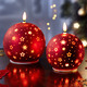 Weihnachtliche Dekorationen - LED-Kerzen mit Sternen-Motiv, 2er-Set, in Farbe ROT