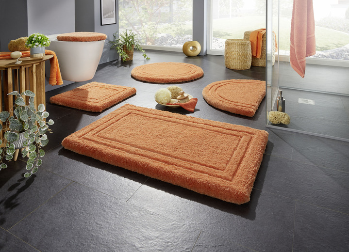 Badgarnituren - Badgarnitur mit rutschhemmender Rückseite, in Größe 100 (Vorleger halbrund, 50/ 80 cm) bis 110 (Hänge-WC-Garnitur, 2-teilig), in Farbe CAPPUCCINO Ansicht 2