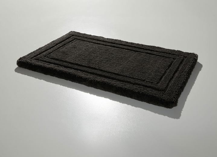Badgarnituren - Badgarnitur mit rutschhemmender Rückseite, in Größe 100 (Vorleger halbrund, 50/ 80 cm) bis 110 (Hänge-WC-Garnitur, 2-teilig), in Farbe ANTHRAZIT Ansicht 1