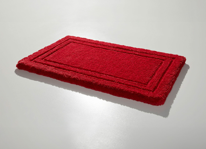 Heimtextilien - Badgarnitur mit rutschhemmender Rückseite, in Größe 100 (Vorleger halbrund, 50/ 80 cm) bis 110 (Hänge-WC-Garnitur, 2-teilig), in Farbe BORDEAUX Ansicht 1