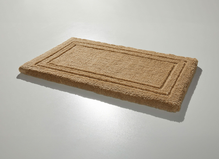 Heimtextilien - Badgarnitur mit rutschhemmender Rückseite, in Größe 100 (Vorleger halbrund, 50/ 80 cm) bis 110 (Hänge-WC-Garnitur, 2-teilig), in Farbe CAPPUCCINO Ansicht 1