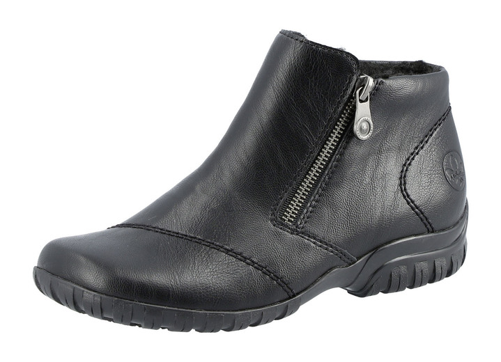 Komfortschuhe - Rieker Bootie mit Ziersteppung, in Größe 036 bis 042, in Farbe SCHWARZ Ansicht 1
