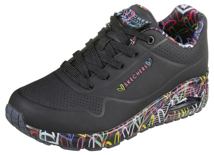 SKECHERS Schnür-Sneaker teilweise mit bunten Herzen bedruckt
