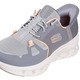 Slipper & Schnürschuhe - SKECHERS Sneaker mit geformter Slip-Ins Fersenplatte, in Größe 036 bis 041, in Farbe GRAU-ORANGE – Farbe GRAU-ORANGE – Ansicht 1