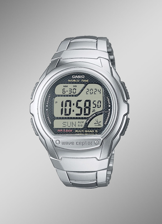 Casio - Casio Funk-Digital-Herrenuhr, in Farbe , in Ausführung mit Edelstahlband und Sicherheitsschließe Ansicht 1