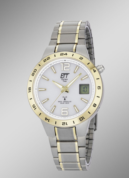 ETT - ETT-Funk-Solar-Herrenuhr mit Titanbandgehäuse, in Farbe  Ansicht 1