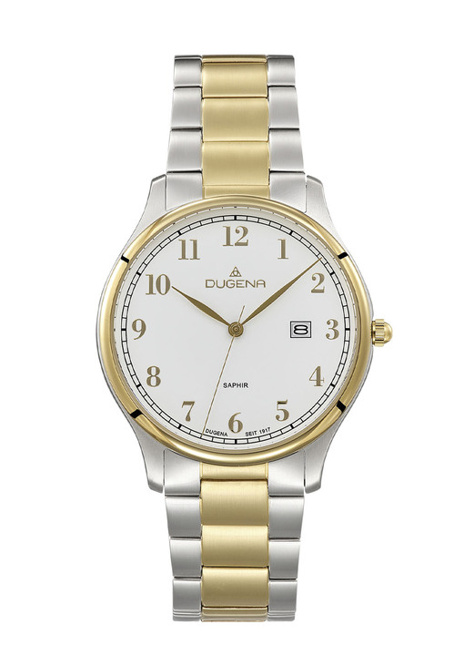 Quartzuhren - Dugena-Quartz-Herrenuhr mit Edelstahlbandgehäuse Ansicht 2 Quartzuhren - Dugena-Quartz-Herrenuhr mit Edelstahlbandgehäuse, in Farbe  Ansicht 2