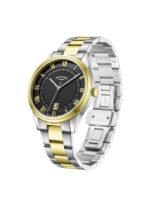 Quartzuhren - Rotary Quartz-Herrenuhr in Bicolor, in Farbe  Ansicht 5