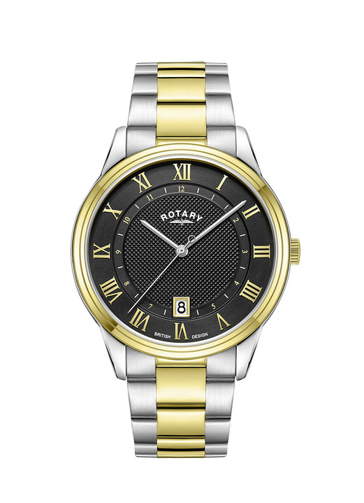 Quartzuhren - Rotary Quartz-Herrenuhr in Bicolor, in Farbe  Ansicht 4