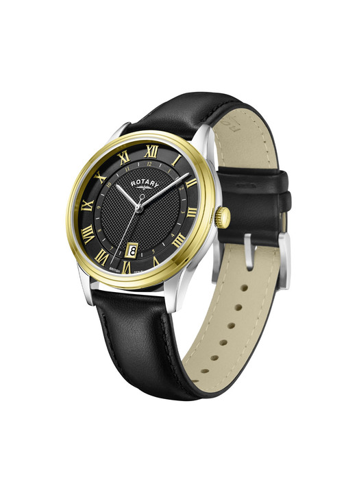 Quartzuhren - Rotary Quartz-Herrenuhr mit Lederband, in Farbe  Ansicht 5