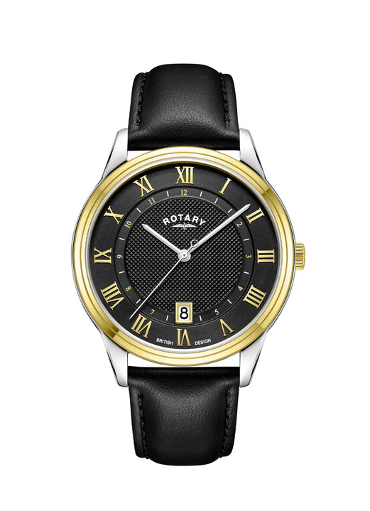 Quartzuhren - Rotary Quartz-Herrenuhr mit Lederband, in Farbe  Ansicht 4