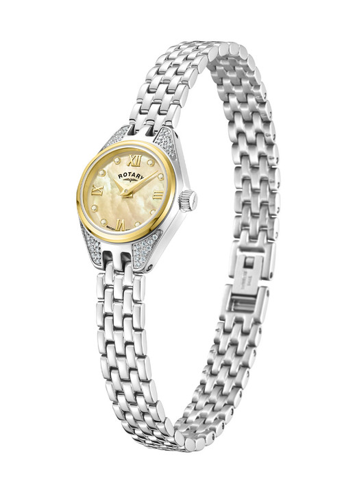 Quartzuhren - Rotary Quartz-Damenuhr mit Perlmutt-Zifferblatt, in Farbe  Ansicht 5