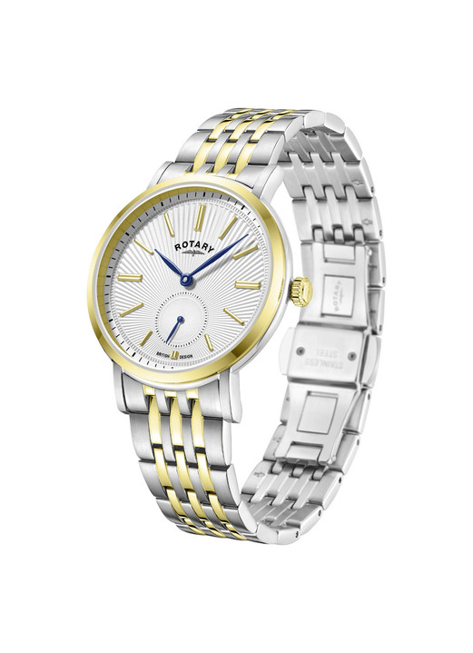 Quartzuhren - Rotary Quartz-Herrenuhr mit Edelstahlbandgehäuse, in Farbe  Ansicht 5