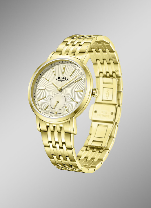 Quartzuhren - Rotary Quartz-Herrenuhr mit Edelstahlbandgehäuse, in Farbe  Ansicht 2