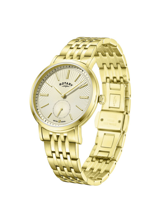 Quartzuhren - Rotary Quartz-Herrenuhr mit Edelstahlbandgehäuse, in Farbe  Ansicht 5