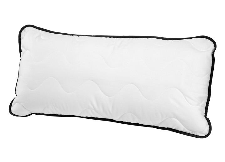 Bettwaren - Kissenprogramm aus dem Hause biberna mit schwarzer Biese, in Größe 120 (Kissen, 80/80 cm) bis 121 (Kissen, 40/80 cm), in Farbe WEISS Ansicht 1