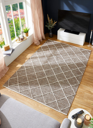 Modern - Moderne Brücken und Teppiche aus 100% Baumwolle, in Größe 113 (Brücke, 70x140 cm) bis 256 (Teppich, 170x240 cm), in Farbe BRAUN – Farbe BRAUN – Ansicht 