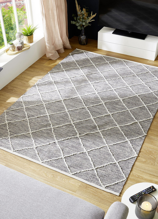 Modern - Moderne Brücken und Teppiche aus 100% Baumwolle, in Größe 113 (Brücke, 70x140 cm) bis 256 (Teppich, 170x240 cm), in Farbe GRAU Ansicht 1