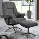 TV- & Relaxsessel - Relax-Sessel mit Hocker und Gestell aus Metall – Farbe DUNKELGRAU TV- & Relaxsessel - Relax-Sessel mit Hocker und Gestell aus Metall, in Farbe BEIGE