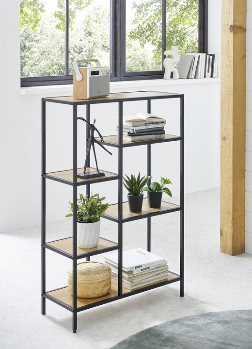 Modern - Modernes Regal, in Farbe SCHWARZ-EICHE, in Ausführung Regal, klein Ansicht 1