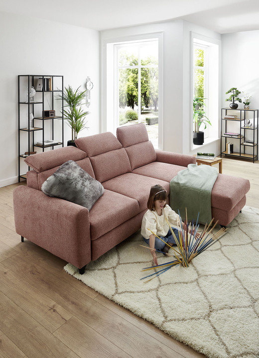 Funktions-Polstermöbel - Bequeme Polsterecke mit Bettfunktion, in Farbe ROSA Ansicht 1