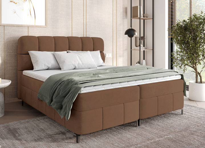 Betten - Boxspringbett mit Bettkasten und Topper, in Farbe BRAUN Ansicht 1