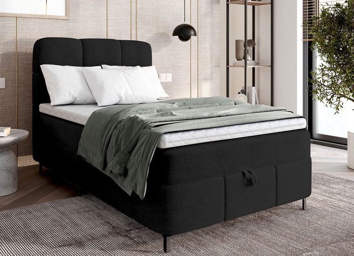 Betten - Boxspringbett mit Bettkasten und Topper Ansicht 5 Betten - Boxspringbett mit Bettkasten und Topper, in Farbe CREME Ansicht 5