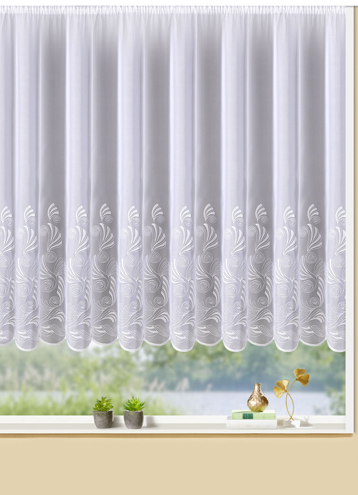 Klassisch - Hochwertiger Blumenfensterstore Blumenfenster-Store, in Größe 140 (125x300 cm) bis 181 (175x600 cm), in Farbe WEISS Ansicht 1