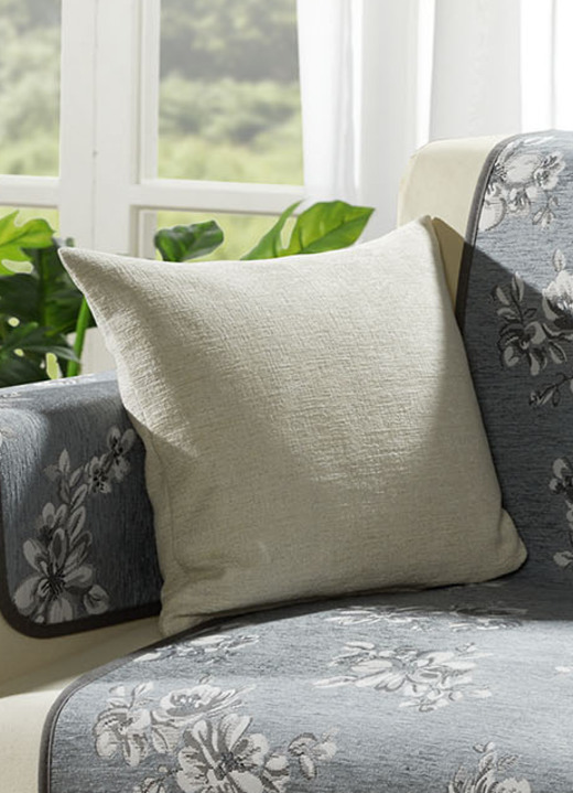 Kissenbezüge - Kissenbezug in Chenille-Qualität, in Größe 105 (Kissenbezug, 40x40 cm) bis 110 (Kissenbezug, 50x50 cm), in Farbe GRAU Ansicht 2