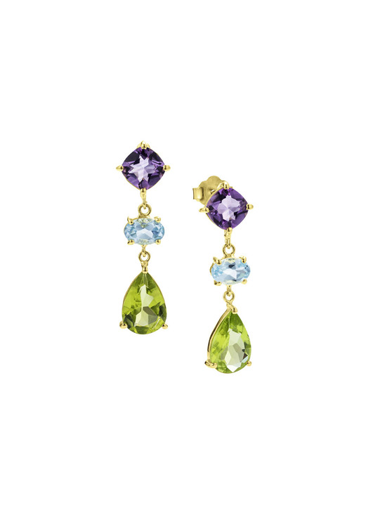 Ohrschmuck - Edle Farbenpracht: Ohrstecker mit echten Edelsteinen, in Farbe  Ansicht 2